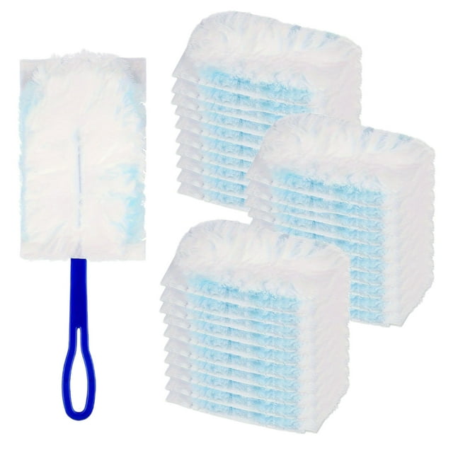 Duster Kit Includes 30 Duster Refills And 1 Handle Disposable Duster For Cleaning Corners Furniture Cars Blinds