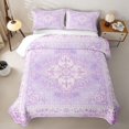 thumbnail image 2 of Homewish Purple Boho Mandala Floral Twin Quilt Set,Dreamy Bohemian Twin Coverlet Set,2 Pieces, 2 of 7