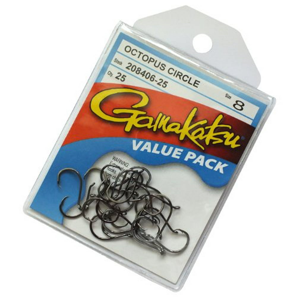 Gamakatsu Circle Offset Point Octopus Hook-Pack Of 25 (Black) - Walmart ...