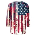thumbnail image 5 of Miqool 4th of July Patriotic Shirts for Women, Casual Loose Crew Neck 3/4 Sleeve Tunic Tops Independence Day T-Shirts, 5 of 5