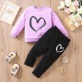 thumbnail image 2 of Kaprioy Baby Girl Fall Winter Clothes Toddler Outfits Girls Girls Valentines Long Sleeve Heart Print Sweatshirt Jogger Pants Baby Girl Clothes, 2 of 7