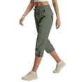 thumbnail image 6 of HKYNLAG Women's Cargo Capri Pants Lightweight Quick Dry Jogger Pants Hiking Travel Summer Pants for Outdoor with Pockets Green M, 6 of 6