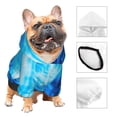 thumbnail image 3 of Goofa Blue Shell Pattern Small Dog Sweater Hoodies Pet Grey Hooded Soft Fleece Sweatshirts with Pocket Fall Winter Puppy Cat Sweaters Warm Clothes-Large, 3 of 8