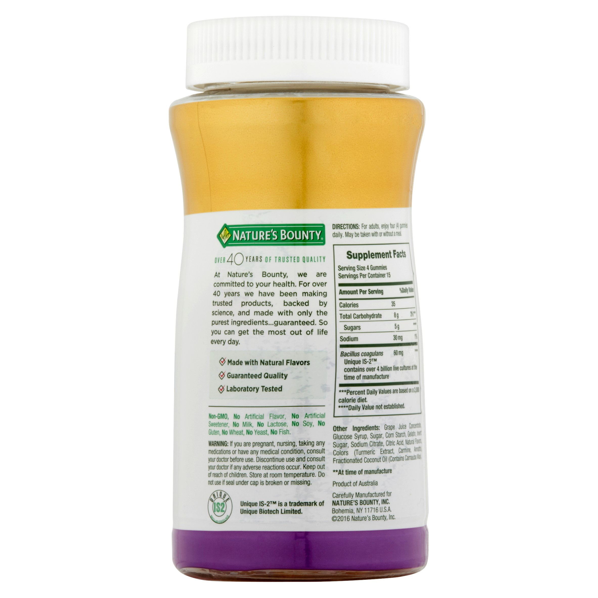 Nature's Bounty Probiotic 4 Billion Gummies 60 ea