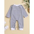 thumbnail image 3 of Bagilaanoe Newborn Baby Girl Boy Jumpsuit Cartoon Striped Print Long Sleeve Bodysuits 3M 6M 12M 18M 24M Infant Casual One Piece Rompers, 3 of 8