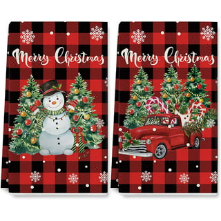 1cs, Christmas Hand Towels,Black And White Checkered Snowman Kitchen Towel  Dish Towel, Christmas Kitchen Decoration, Super Absorbent Dry Cloth Towels,  New Home Bathroom Housewarming Gifts