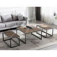 thumbnail image 5 of Connexion Decor Ardham Wood & Metal Coffee Table Set in Natural/Distressed Gray, 5 of 9