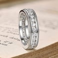 thumbnail image 4 of Siyoupin Mens Moissanite Wedding Band 1.6ct 18k White Gold Plated Sterling Silver Eternity Engagement Ring Size 13, 4 of 9