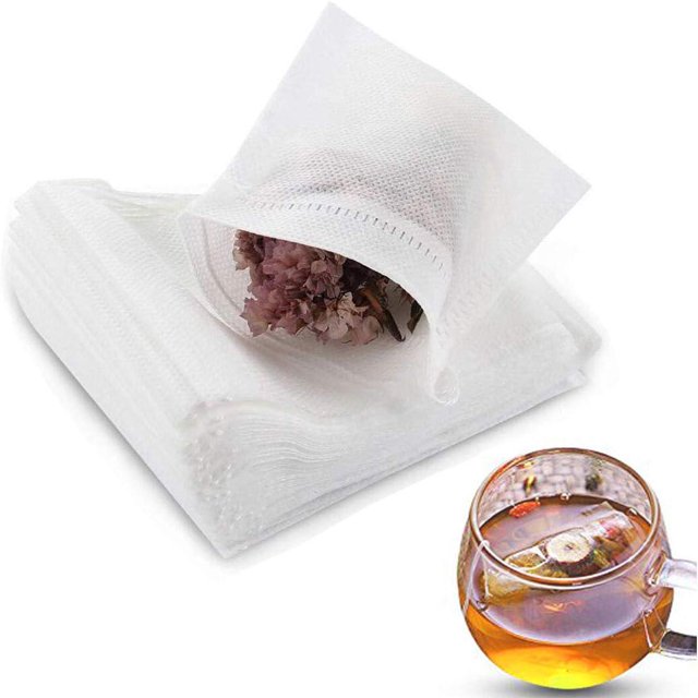 400 bolsitas de té desechables para té suelto, bolsitas de té vacías con cordón para té suelto, bolsas de filtro de té natural para té suelto (3,54 x 2,75 pulgadas)
