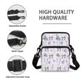 thumbnail image 7 of Psesaysky Rabbit Lavender Print Crossbody Shoulder Bag Polyester, 2 Zippers Adjustable Crossbody Cell Phone Purse for Unisex Daily Travel, 7 of 7