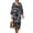 Crane Flower, variant on Desert Cactus Aztec Print Women's Dress Casual Long Sleeve Swing V Neck Dresses Linen-Look Trendy Womens Tunic
