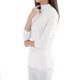 thumbnail image 4 of DuoJiaJ Women's Solid Color Long Sleeve Turtleneck Bottoming Shirt Ladies Thermal Underwear White M, 4 of 4