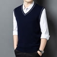 thumbnail image 4 of Zeijnsda Mens Sweater Vests Spring Autumn Pullover Knitted Sweater Vests Fashion Loose V-Neck Tank Tops Solid Color Sleeveless Matching Waistcoats, 4 of 6