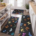 thumbnail image 2 of Black Blue Orange Butterfly Pattern Kitchen Rugs Sets Of 3,Kitchen Runner Rugs Non Skid Washable,Decorative Kitchen Floor Mats for Kitchen,Sink,Laundry,17"x30"+ 17"x47" + 17"x59", 2 of 6