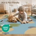 thumbnail image 4 of ODIKA 8'x10' Washable Area Rug Non-Slip Chair-Friendly Mat Pastel Pond with Ducks and Turtles Charming Wildlife Illustration Reeds for Dining Room, Large Office, Lounge, 4 of 7