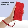 thumbnail image 7 of Leather For Samsung Galaxy S21 5G Case Tulip Embossed 5-card  Flip Wallet Leather Case with Card Holder Magnetic Closure  Phone Cases Cover,Red,For Galaxy S21 5G, 7 of 7
