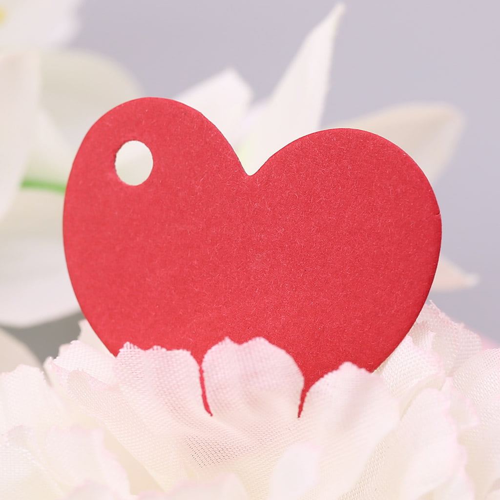 50Pcs Heart Shape Blank Kraft Paper Card Gift Tag Label DIY Party Wedding Crafts 