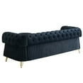thumbnail image 3 of Chesterfield Button Tufted Velvet Sofa, Upholstered Couch With Rolled Arms and Gold Metal Legs For Living Room Office Apartment, 3 of 12