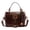 Brown, variant on husxh Retro Leather Bucket Bag for Women Zipper Closure Shoulder Purses (Black)