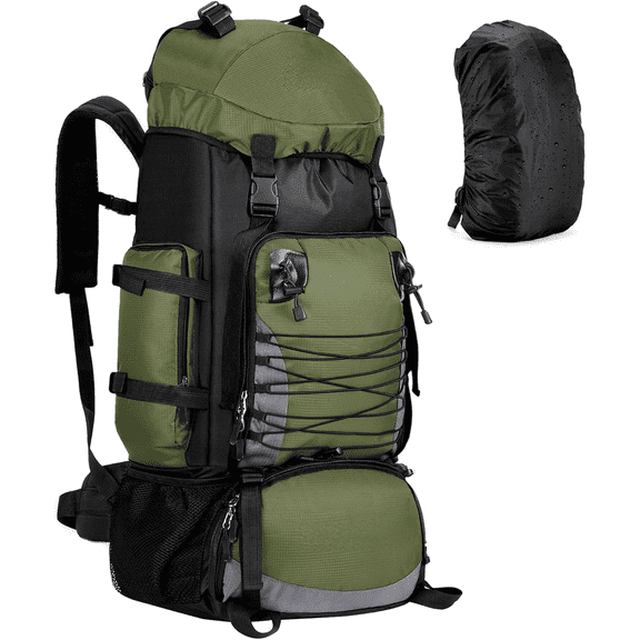 90L Hiking Backpack, Waterproof Camping Bag with Rain Cover, Lightweight Backpacking Back Pack