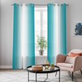 thumbnail image 5 of Ombre Turquoise Kitchen Curtains 96 Inch Length, Gradient White Abstract Minimalist Stripe Grommet Top Bedroom Living Room Curtains, Light Filtering Cafe Curtain Drapes 2 Panels Set 104''x96'', 5 of 9