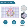 thumbnail image 6 of Happy Easter Placemats Set of 12, Rabbits Bows Spring Tulips Eggs Purple Plaid Placemats for Dining Table, Place Mats for Kitchen Tabletop, Waterproof Wipeable Dining Table Mats Set, 6 of 9