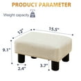 thumbnail image 3 of Dycanpo Small Rectangle Foot Stool Footrest Ottoman Stool with Faux Leather for Couch, Beige, 3 of 7