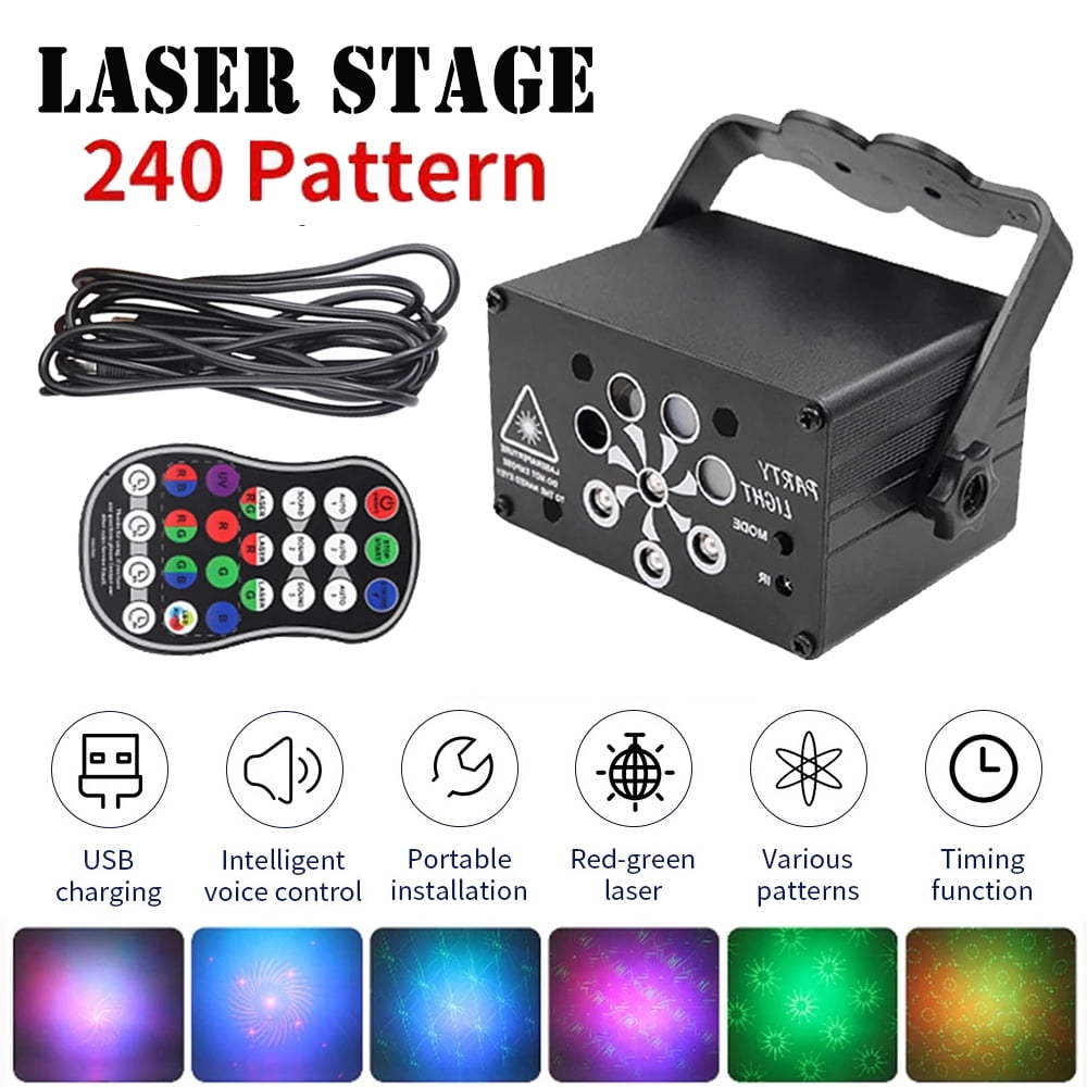 Laser Projector Stage Lights 240 Pattern RGB LED DJ Disco KTV Party