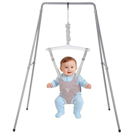 Baby Jumper with Stand, Indoor and Outdoor Baby Bouncer, Suitable for Babies Aged 6 to 24 Months, Easy to Assemble Exercise Machine