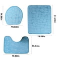 thumbnail image 3 of RBCKVXZ 3-piece Bathroom Rugs Set, Super Soft Non Slip Bathtub Carpet and Absorbent Bath Mat, Bathroom Carpet, Plush Bath Mat for Bathroom, U-Shaped Rug and Toilet Lid Cover, Home Decor, Light blue, 3 of 8