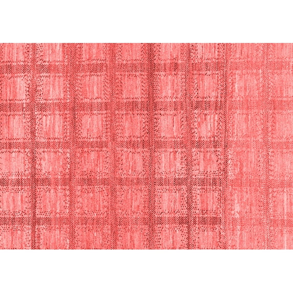 Ahgly Company Machine Washable Indoor Rectangle Checkered Red Modern Area Rugs, 4' x 6'