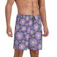 thumbnail image 2 of Pofeuu Daisies Flowers Print Men's Soft Woven Elastic Waistband Sleep Pajama Short-Small, 2 of 6