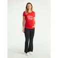 thumbnail image 2 of Time and Tru Women’s Maternity Christmas Graphic Tee with Short Sleeves, Sizes S-XXL, 2 of 5