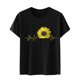 thumbnail image 4 of Tops con estampado de girasol de Pascua de manga corta con cuello redondo a la moda para mujer Fridja  hjk3731, 4 of 7