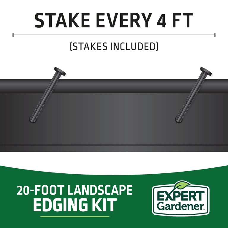 Expert Gardener 20 ft Black Plastic Garden Border Edging Kit photo 7