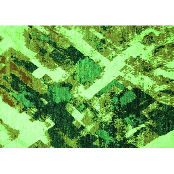 Ahgly Company Indoor Rectangle Abstract Green Modern Area Rugs, 6' x 9'