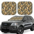 thumbnail image 2 of Uemuo Sunflowers Bee Printed 2 PCS Car Windshield Sun Shade, Auto Sun Heat and UV Rays Blocker, Foldable Automotive Front Window Sunshade Protector, 2 of 7