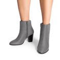 thumbnail image 6 of BURUDANI Women Chunky Block-Heel Ankle Booties Side-Zip Comfort for Office, Date & Street Style, 6 of 7