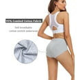 thumbnail image 4 of Wirarpa Women's High Waisted Cotton Panties Full Coverage Post Partum Underwear 5 Pack(3X-Large, Black/Grey), 4 of 6