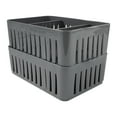 thumbnail image 5 of Simplify 4 Pack Stackable Plastic Organizer Baskets with Dividers in Gray, 5 of 6