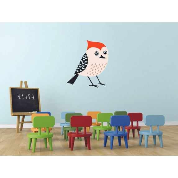 White Owl Eagle Adorable Cartoon Character Wall Art Decal Vinyl Sticker Girls Boy Room Bedroom Nursery Kindergarten House Home Wall Decor Removable Peel and Stick Durable Quality Sticker 20x12 inch