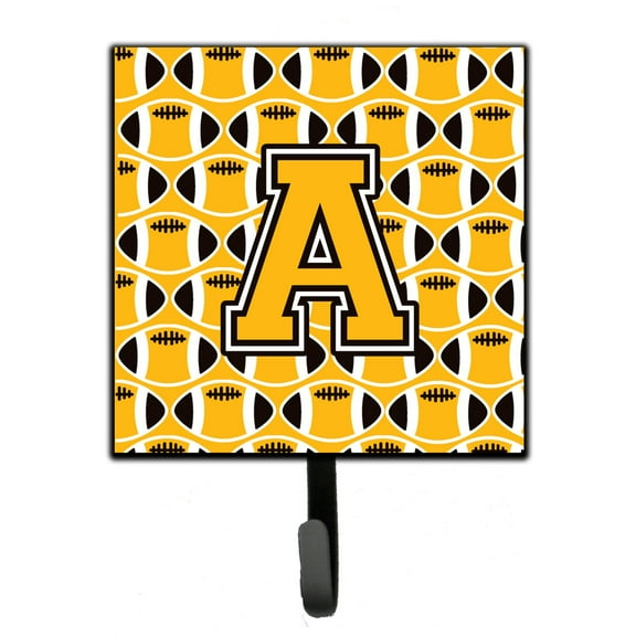 Letter A Football Black Old Gold and White Leash or Key Holder