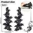 thumbnail image 2 of Polyester Embroidery Lace Appliques Ornament Accessories for Cheongsam Dress Flower Black 360x145x1mm, 2 of 6