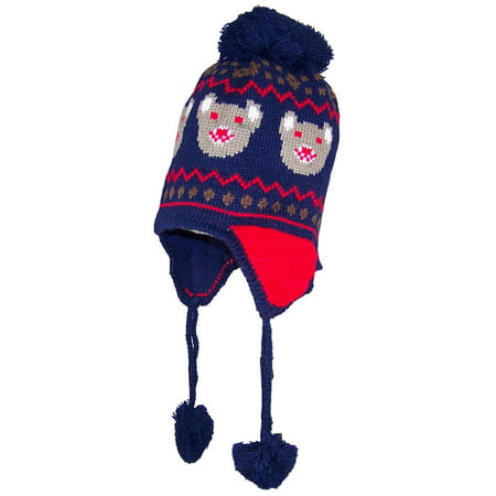 Best Winter Hats Kid/Toddler Bears Design Fleece Lined Ear Flap Hat (One Size) - (Best Nav Head Unit)