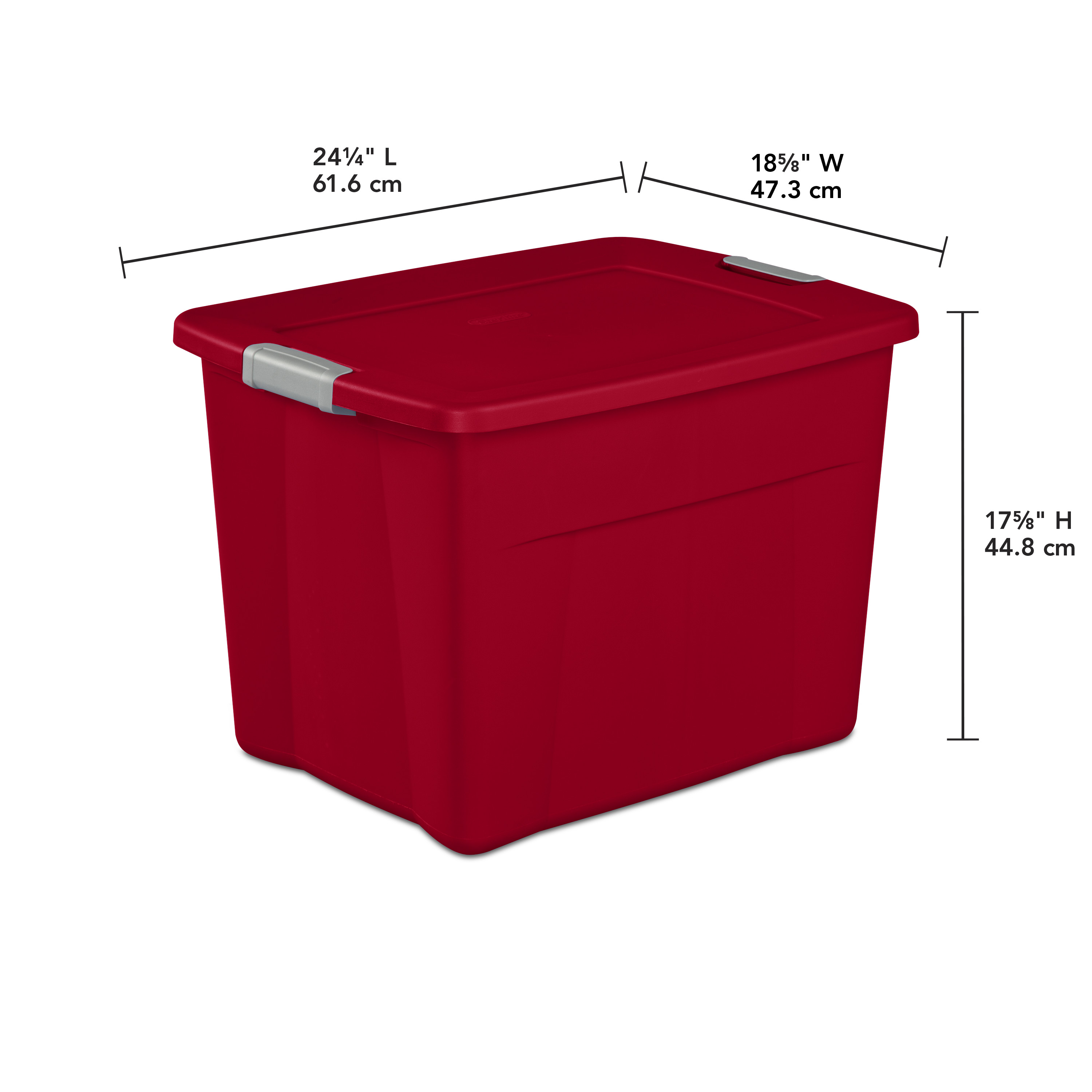 Sterilite Plastic 22 Gallon Latch Tote Infra Red Set of