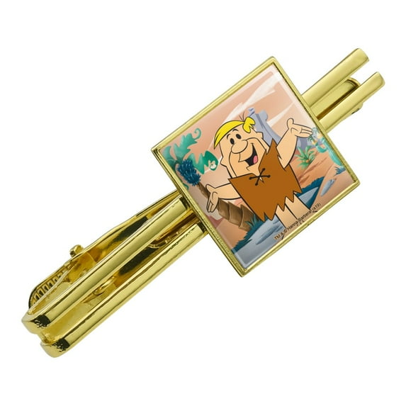 The Flintstones Barney Character Square Tie Bar Clip Clasp Tack- Silver or Gold