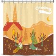 thumbnail image 1 of Whimsical Christmas Shower Curtain - Festive & Snowy Scene Decor, 1 of 5