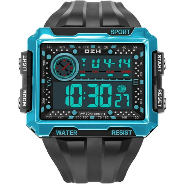 Reloj Deportivo Al Aire Libre Para Hombre, Reloj Luminoso Resistente Al Agua, Reloj De Pulsera Digital Electrónico Con Pantalla Cuadrada Moyic OD016536-01