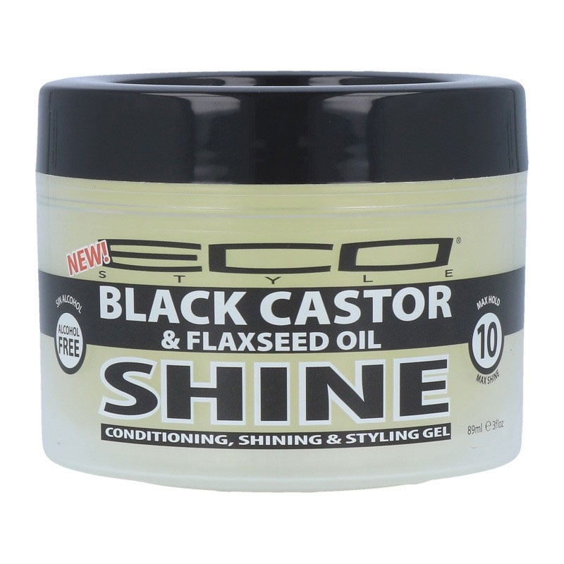 Eco Styling Gel Shine Black Castor Flaxseed Oil Max Hold 3oz
