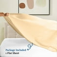 thumbnail image 4 of 600 Thread Count Egyptian Cotton Flat Sheet – 1 Piece, Stripe Beige Full XL Size (81" x 102"), 4 of 5